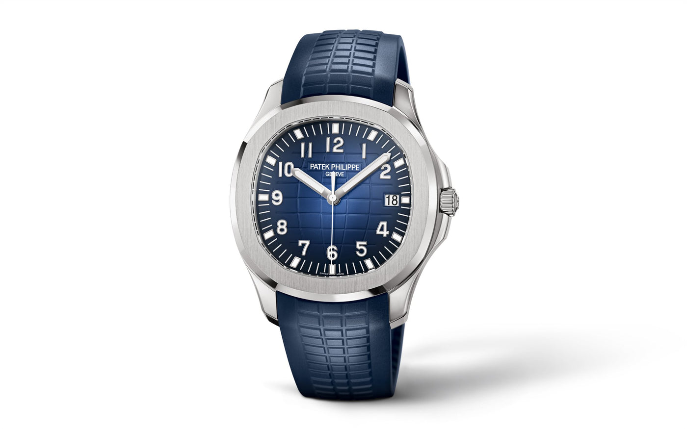 Patek Philippe, Aquanaut 5168G-001 (Blue Dial) Rubber Strap