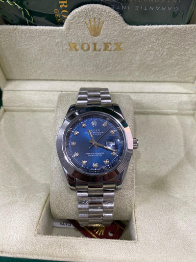 Rolex Oyster Perpetual Datejust  (Blue Dial with Diamond Hours)