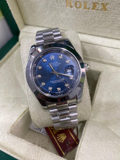 Rolex Oyster Perpetual Datejust  (Blue Dial with Diamond Hours)